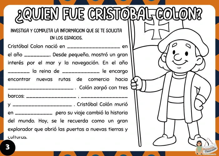 Portada del cuadernillo 12 de octubre sobre Cristóbal Colón.