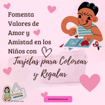 tarjetas para colorear del amor y la amistad