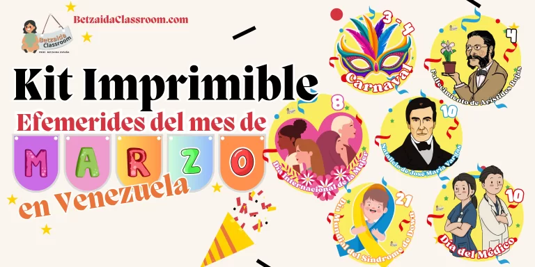 Kit Imprimible: Efemerides del Mes de Marzo en Venezuela
